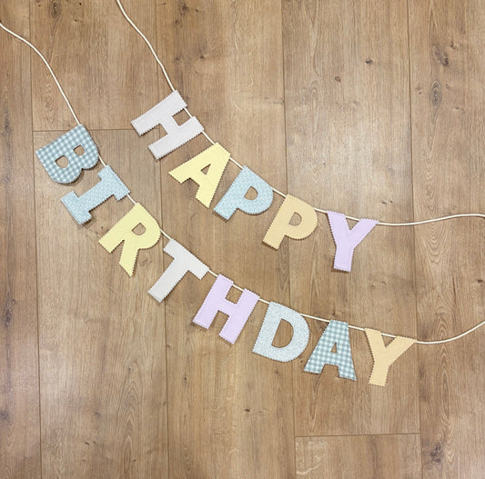 Happy Birthday Garland - Pastels - Ready Made